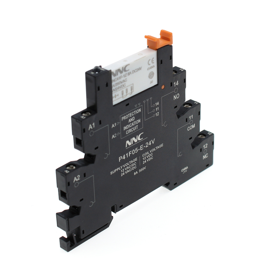 Реле интерфейсное P41F05-E-24V 6A 24V AC/DC c 1 переключающим контактом и индикацией работы, 24В